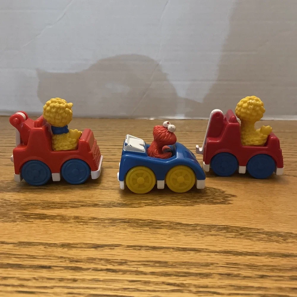 NEW! Mattel 2004 Sesame Street Cars Toys Big Bird Elmo Jim Henson Cake Toppers 3
